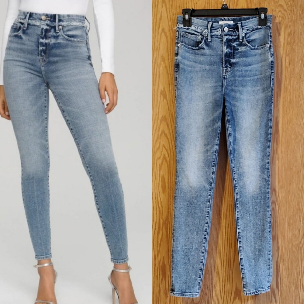 Good American Women's Skinny Jeans - Light Blue Wash